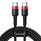 Кабель Baseus Cafule PD2.0 100W flash charging Type-C For Type-C cable (20V 5A)2m Red+Black (CATKLF-AL91)