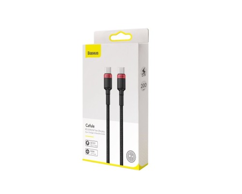 Кабель Baseus Cafule PD2.0 100W flash charging Type-C For Type-C cable (20V 5A)2m Red+Black (CATKLF-AL91) Кабель Baseus Cafule PD2.0 100W flash charging Type-C For Type-C cable (20V 5A)2m Red+Black (CATKLF-AL91)