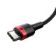 Кабель Baseus Cafule PD2.0 100W flash charging Type-C For Type-C cable (20V 5A)2m Red+Black (CATKLF-AL91)