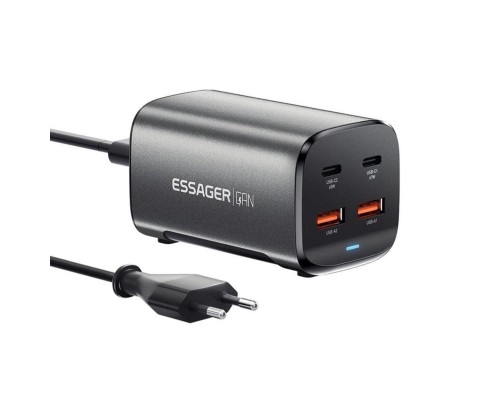 Зарядний пристрій ESSAGER Jiyue 67W GaN Table Charger 2C2A EU grey (ECT2AC-JYB0G-Z) Зарядний пристрій ESSAGER Jiyue 67W GaN Table Charger 2C2A EU grey (ECT2AC-JYB0G-Z)