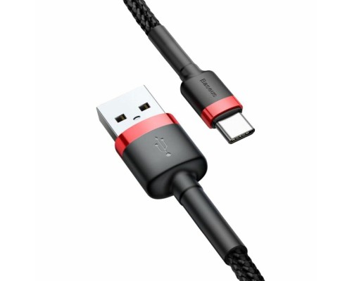 Кабель Baseus Cafule Cable USB For Type-C 3A 0.5m Red+Black (CATKLF-A91) Кабель Baseus Cafule Cable USB For Type-C 3A 0.5m Red+Black (CATKLF-A91)
