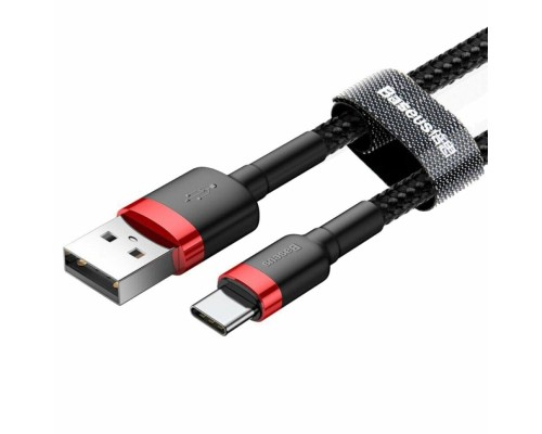 Кабель Baseus Cafule Cable USB For Type-C 3A 0.5m Red+Black (CATKLF-A91) Кабель Baseus Cafule Cable USB For Type-C 3A 0.5m Red+Black (CATKLF-A91)