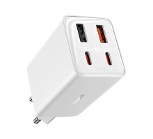 Мережевий зарядний пристрій Baseus GaN6 Pro Fast Charger 2C+2U 65W  EU Moon White((With:Mini White Cable Type-C to Type-C 100W(20V/5A) 1m White） (P10162701213-00)