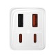 Мережевий зарядний пристрій Baseus GaN6 Pro Fast Charger 2C+2U 65W EU Moon White((With:Mini White Cable Type-C to Type-C 100W(20V/5A) 1m White) (P10162701213-00)