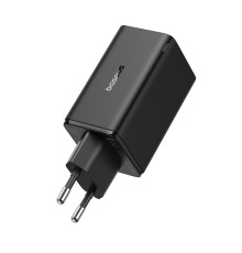 Мережевий зарядний пристрій Baseus GaN6 Pro Fast Charger 2C+2U 65W  EU Cluster Black((With:Mini White Cable Type-C to Type-C 100W(20V/5A) 1m Black） (P10162701113-00)
