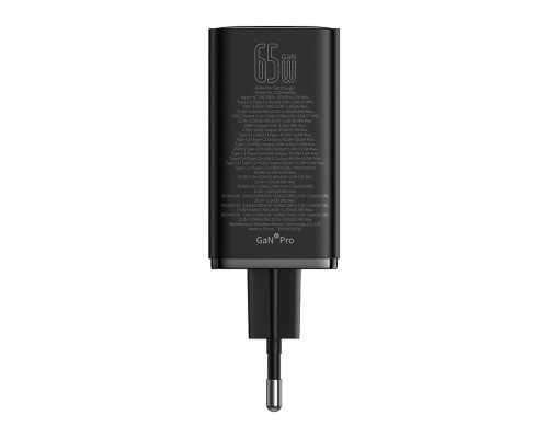 Мережевий зарядний пристрій Baseus GaN6 Pro Fast Charger 2C+2U 65W EU Cluster Black((With:Mini White Cable Type-C to Type-C 100W(20V/5A) 1m Black) (P10162701113-00) Мережевий зарядний пристрій Baseus GaN6 Pro Fast Charger 2C+2U 65W EU Cluster Black((With:Mini White Cable Type-C to Type-C 100W(20V/5A) 1m Black) (P10162701113-00)