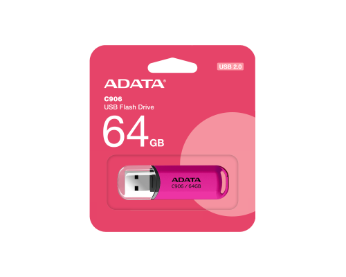 USB флеш накопичувач ADATA 64GB C906 Pink USB 2.0 (AC906-64G-RPP) 