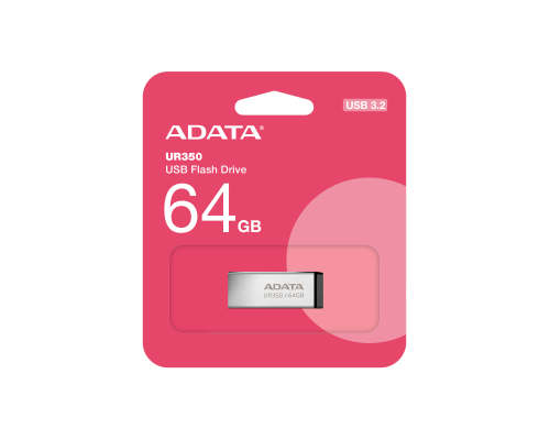 USB флеш накопичувач ADATA 64GB UR350 Silver-Black USB 3.2 (UR350-64G-RSR/BK) 