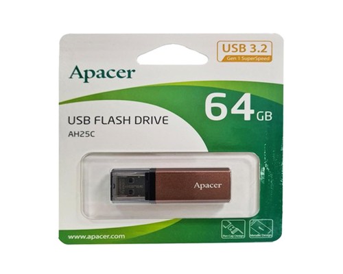 USB флеш накопичувач Apacer 64GB AH25C Classical Bronze USB 3.2 (AP64GAH25CJ-1) 