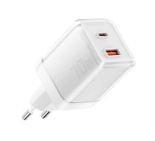 Мережевий зарядний пристрій ESSAGER EZCT70 Gan 1USB 1T-C 70W white (EZCT70-YQB02-Z)