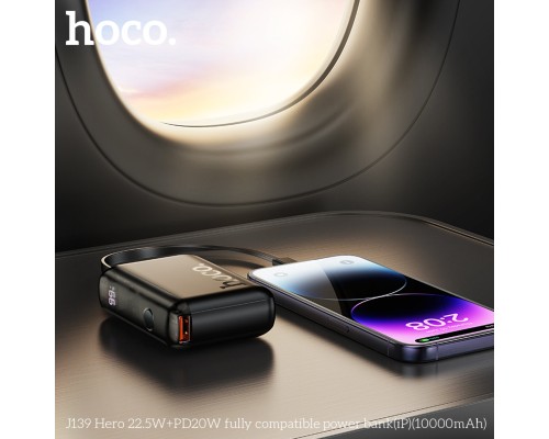 Зовнішній акумулятор HOCO J139 Hero 22.5W+PD20W fully compatible power bank(iP)(10000mAh) Black (6942007636469) Зовнішній акумулятор HOCO J139 Hero 22.5W+PD20W fully compatible power bank(iP)(10000mAh) Black (6942007636469)