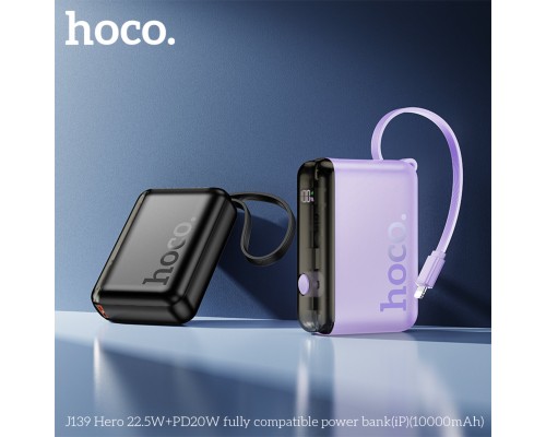 Зовнішній акумулятор HOCO J139 Hero 22.5W+PD20W fully compatible power bank(iP)(10000mAh) Black (6942007636469) Зовнішній акумулятор HOCO J139 Hero 22.5W+PD20W fully compatible power bank(iP)(10000mAh) Black (6942007636469)