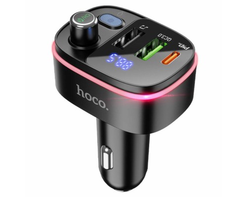 АЗП з FM-модулятором HOCO E62 Fast PD20W+QC3.0 car BT FM transmitter Black (6931474756299) АЗП з FM-модулятором HOCO E62 Fast PD20W+QC3.0 car BT FM transmitter Black (6931474756299)