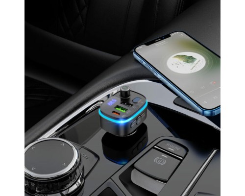 АЗП з FM-модулятором HOCO E62 Fast PD20W+QC3.0 car BT FM transmitter Black (6931474756299) АЗП з FM-модулятором HOCO E62 Fast PD20W+QC3.0 car BT FM transmitter Black (6931474756299)