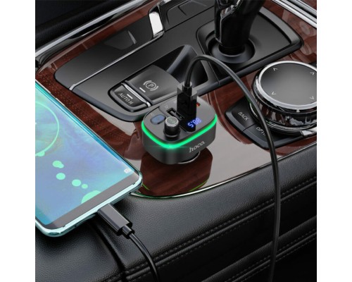 АЗП з FM-модулятором HOCO E62 Fast PD20W+QC3.0 car BT FM transmitter Black (6931474756299) АЗП з FM-модулятором HOCO E62 Fast PD20W+QC3.0 car BT FM transmitter Black (6931474756299)