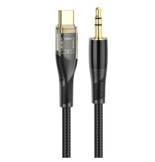Аудіокабель HOCO UPA25 Transparent Discovery Edition Digital audio conversion cable Type-C Black (6931474791177)