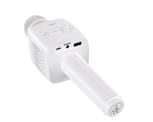 Портативна колонка HOCO BK5 Cantando karaoke microphone White (6931474742292)