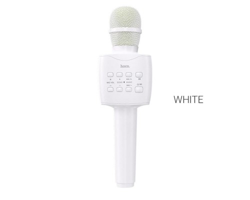 Портативна колонка HOCO BK5 Cantando karaoke microphone White (6931474742292)