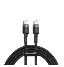 Кабель Baseus Cafule PD2.0 60W flash charging USB Type-C-Type-C (20V 3A)1M Grey+Black (CATKLF-GG1)