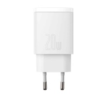 Мережевий зарядний пристрій Baseus Compact Quick Charger U+C 20W EU White (CCXJ-B02)
