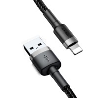 Кабель Baseus Cafule Cable USB For Lightning 2.4A 1m Gray+Black (CALKLF-BG1)