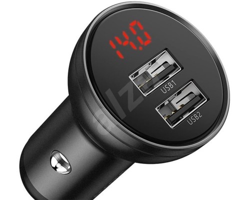 Автомобільний зарядний пристрій Baseus Digital Display Dual USB 4.8A Car Charger 24W Grey (CCBX-0G) Автомобільний зарядний пристрій Baseus Digital Display Dual USB 4.8A Car Charger 24W Grey (CCBX-0G)