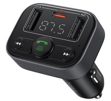 АЗП з FM-модулятором Baseus S-09 Lite Series Car FM Transmitter Cluster Black (C10762300113-00)