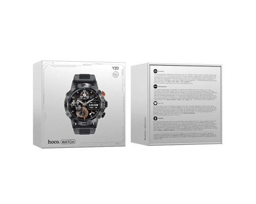 Смарт-годинник HOCO Y20 Smart sports watch(call version) Black (6942007619400) Смарт-годинник HOCO Y20 Smart sports watch(call version) Black (6942007619400)