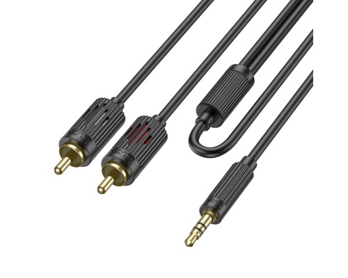 Аудiокабель HOCO UPA28 3.5 double lotus RCA audio cable Black (6942007607759) Аудiокабель HOCO UPA28 3.5 double lotus RCA audio cable Black (6942007607759)