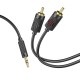 Аудiокабель HOCO UPA28 3.5 double lotus RCA audio cable Black (6942007607759)