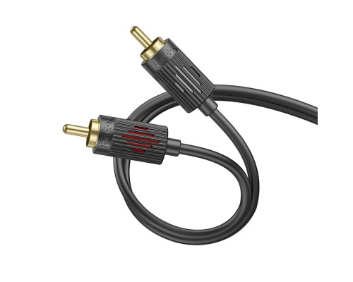Аудiокабель HOCO UPA28 3.5 double lotus RCA audio cable Black (6942007607759) Аудiокабель HOCO UPA28 3.5 double lotus RCA audio cable Black (6942007607759)