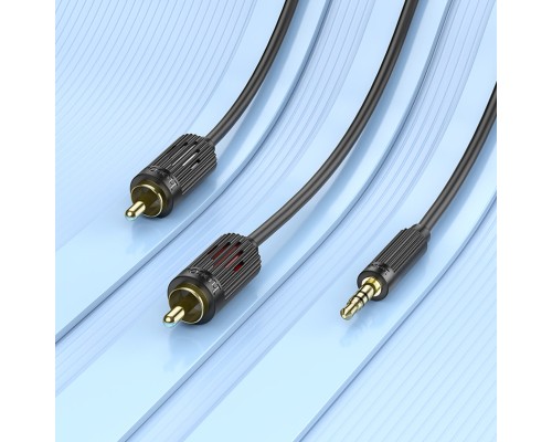 Аудiокабель HOCO UPA28 3.5 double lotus RCA audio cable Black (6942007607759) Аудiокабель HOCO UPA28 3.5 double lotus RCA audio cable Black (6942007607759)
