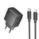 Мережевий зарядний пристрій HOCO CS61A Bright PD30W+QC3.0 charger set (C to iP)(EU) Black (6942007638432)