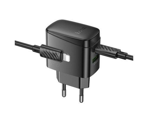 Мережевий зарядний пристрій HOCO CS61A Bright PD30W+QC3.0 charger set (C to iP)(EU) Black (6942007638432) Мережевий зарядний пристрій HOCO CS61A Bright PD30W+QC3.0 charger set (C to iP)(EU) Black (6942007638432)