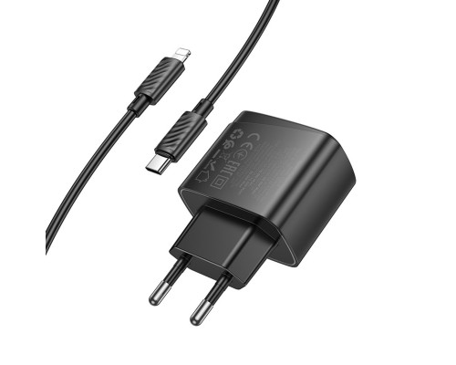 Мережевий зарядний пристрій HOCO CS61A Bright PD30W+QC3.0 charger set (C to iP)(EU) Black (6942007638432) Мережевий зарядний пристрій HOCO CS61A Bright PD30W+QC3.0 charger set (C to iP)(EU) Black (6942007638432)