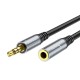 Аудiокабель HOCO UPA20 3.5 audio extension cable male to female (L=2M) Metal Gray (6931474762160)