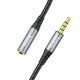 Аудiокабель HOCO UPA20 3.5 audio extension cable male to female (L=2M) Metal Gray (6931474762160)