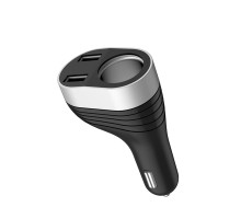 Автомобільний зарядний пристрій HOCO Z29 Regal digital display cigarette lighter car charger Black (6957531092186) 