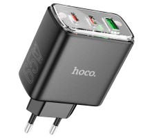 Мережевий зарядний пристрій HOCO CS44A Smart PD65W(2C1A) charger(EU) Black (6942007620864)