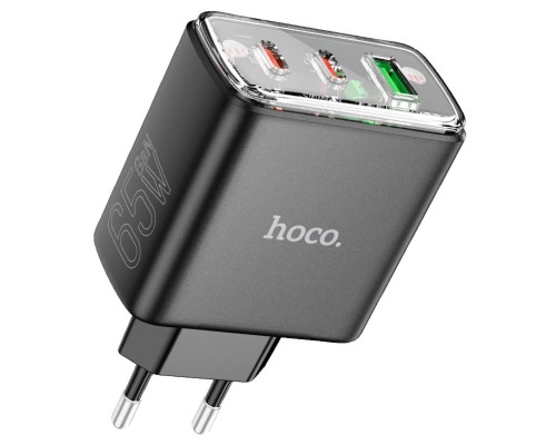 Мережевий зарядний пристрій HOCO CS44A Smart PD65W(2C1A) charger(EU) Black (6942007620864) Мережевий зарядний пристрій HOCO CS44A Smart PD65W(2C1A) charger(EU) Black (6942007620864)