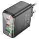 Мережевий зарядний пристрій HOCO CS44A Smart PD65W(2C1A) charger(EU) Black (6942007620864)