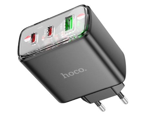 Мережевий зарядний пристрій HOCO CS44A Smart PD65W(2C1A) charger(EU) Black (6942007620864) Мережевий зарядний пристрій HOCO CS44A Smart PD65W(2C1A) charger(EU) Black (6942007620864)