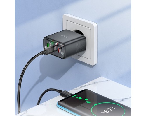Мережевий зарядний пристрій HOCO CS44A Smart PD65W(2C1A) charger(EU) Black (6942007620864) Мережевий зарядний пристрій HOCO CS44A Smart PD65W(2C1A) charger(EU) Black (6942007620864)