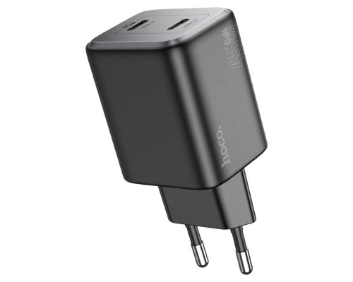 Мережевий зарядний пристрій HOCO N42 Elogiado dual-port PD45W(2C) charger set(C to iP) Black (6942007617109) Мережевий зарядний пристрій HOCO N42 Elogiado dual-port PD45W(2C) charger set(C to iP) Black (6942007617109)
