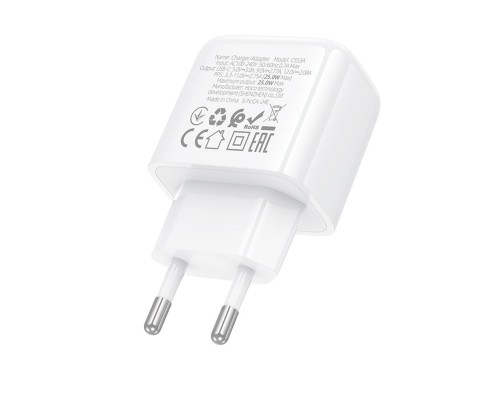 Мережевий зарядний пристрій HOCO CS53A Surplus single port PD25W charger White (6942007631488) Мережевий зарядний пристрій HOCO CS53A Surplus single port PD25W charger White (6942007631488)