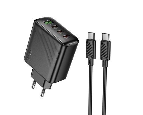 Мережевий зарядний пристрій HOCO CS27A Supply PD67W (3C1A) charger set (C to C)(EU) Black (6942007639842) Мережевий зарядний пристрій HOCO CS27A Supply PD67W (3C1A) charger set (C to C)(EU) Black (6942007639842)