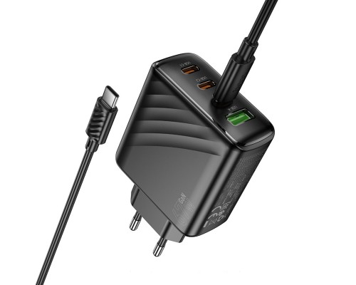 Мережевий зарядний пристрій HOCO CS27A Supply PD67W (3C1A) charger set (C to C)(EU) Black (6942007639842) Мережевий зарядний пристрій HOCO CS27A Supply PD67W (3C1A) charger set (C to C)(EU) Black (6942007639842)