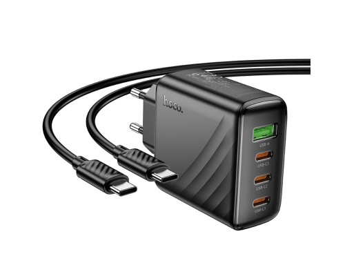 Мережевий зарядний пристрій HOCO CS27A Supply PD67W (3C1A) charger set (C to C)(EU) Black (6942007639842) Мережевий зарядний пристрій HOCO CS27A Supply PD67W (3C1A) charger set (C to C)(EU) Black (6942007639842)