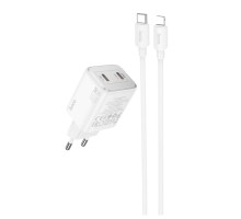 Мережевий зарядний пристрій HOCO N42 Elogiado dual-port PD45W(2C) charger set(C to iP) White (6942007617116)