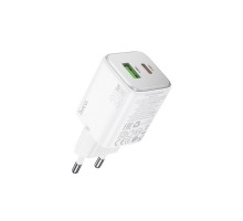 Мережевий зарядний пристрій HOCO N41 Almighty PD20W+QC3.0 charger White (6942007617031)